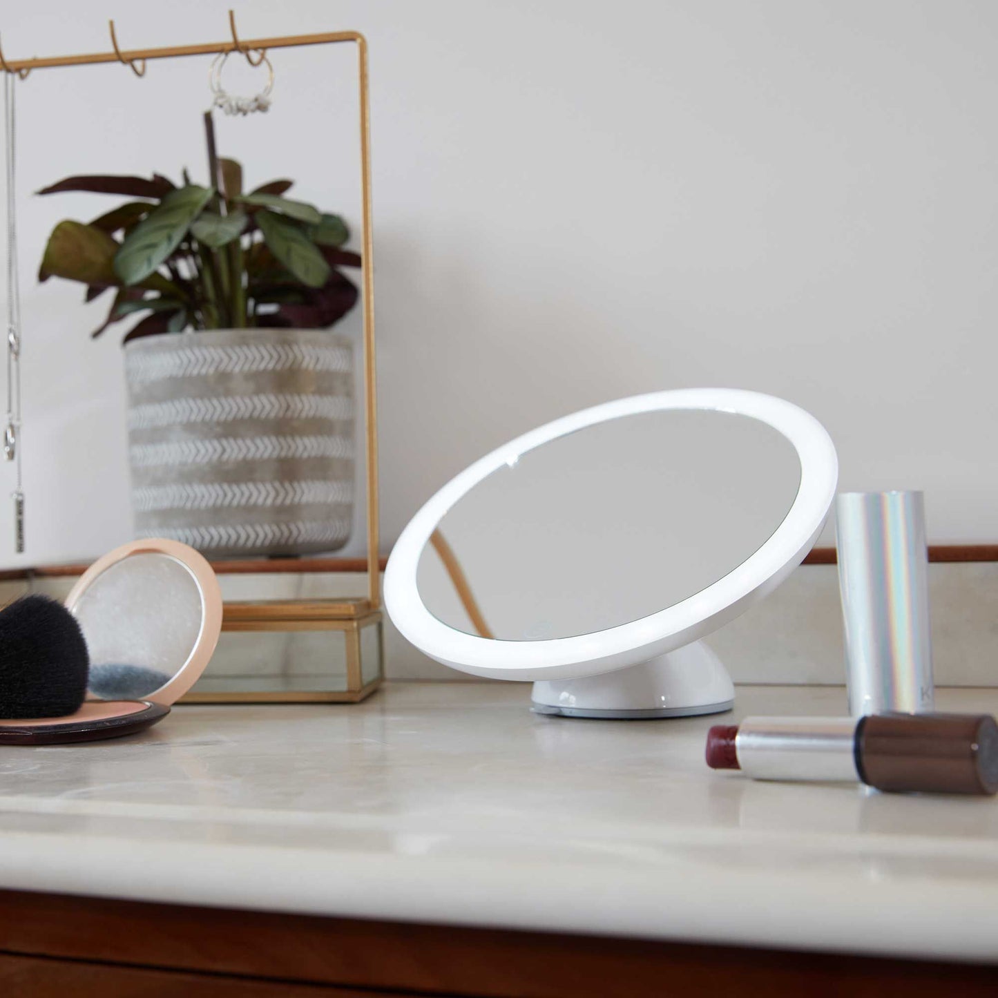 Lanaform 2in1 Mirror – Dubbelsidig sminkspegel med LED-belysning och 5x förstoring – bild 2