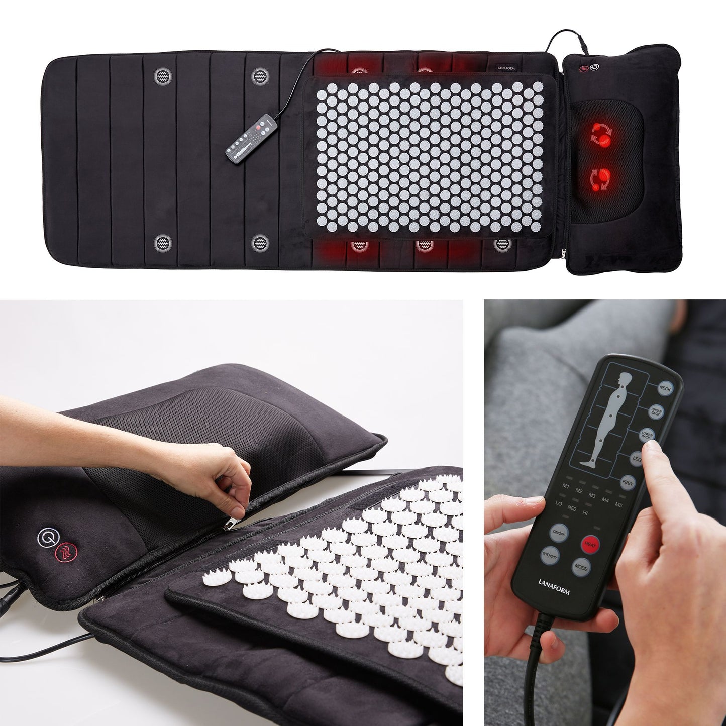 Lanaform Delight Mattress – 3-i-1 massagebädd med värme och vibrationsmassage – bild 4