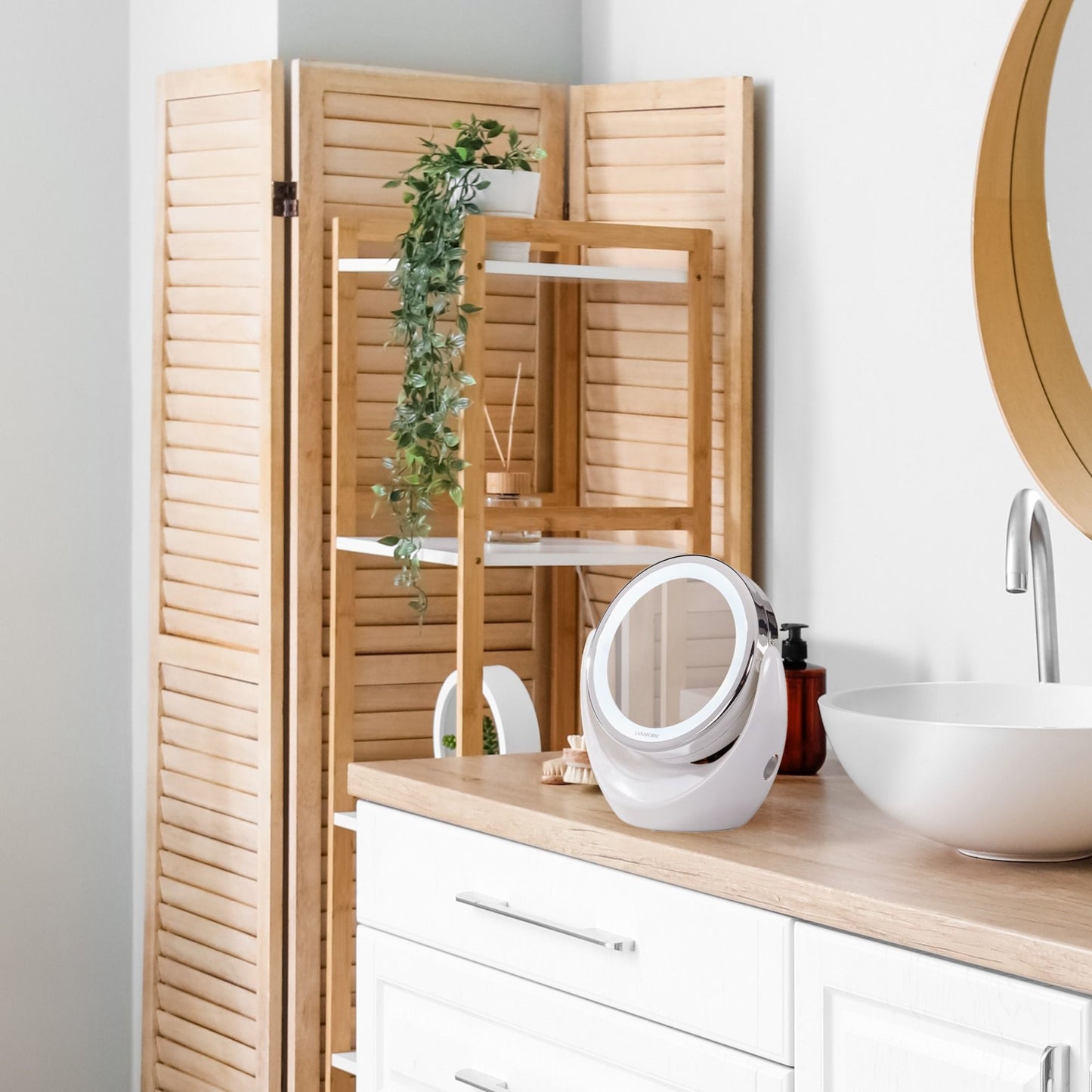 Lanaform LED Mirror – Sminkspegel med LED-ljus och magnetisk 10x förstoring – bild 2