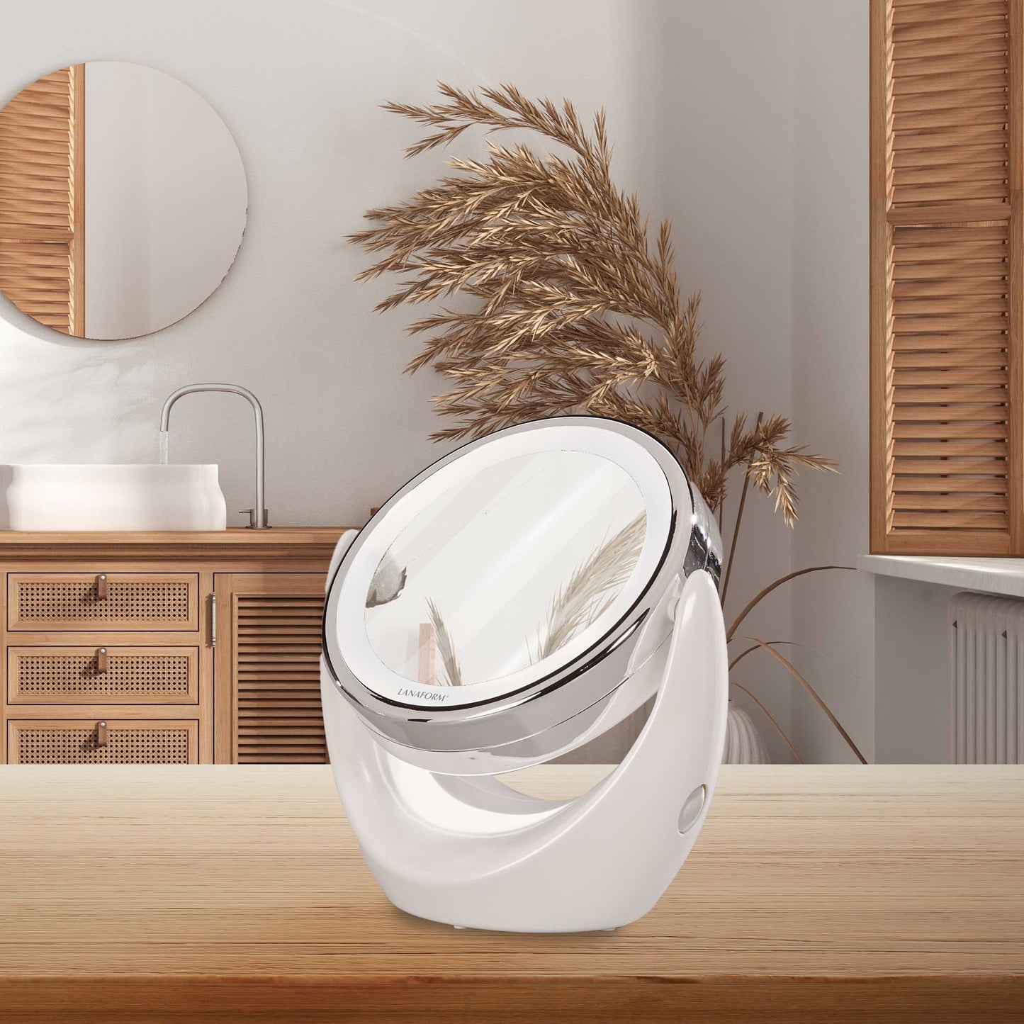Lanaform LED Mirror – Sminkspegel med LED-ljus och magnetisk 10x förstoring – bild 3