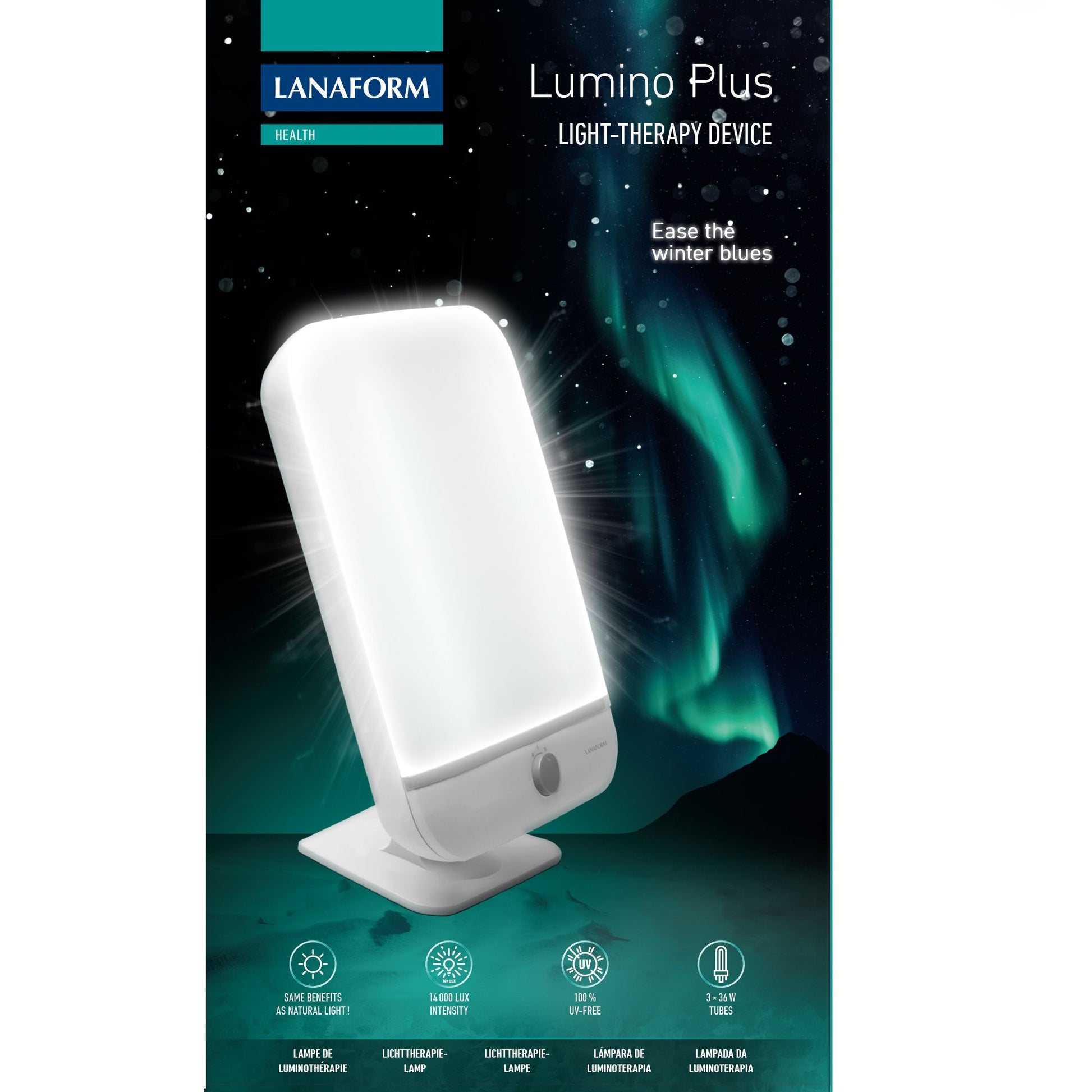 Lanaform Lumino Plus – Extra bred ljusterapilampa med 10 000 lux – bild 5