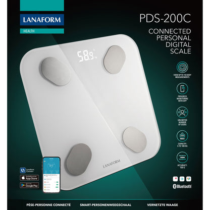 Lanaform PDS-200C – Smart personvåg med app, kroppssammansättning och Bluetooth – bild 5