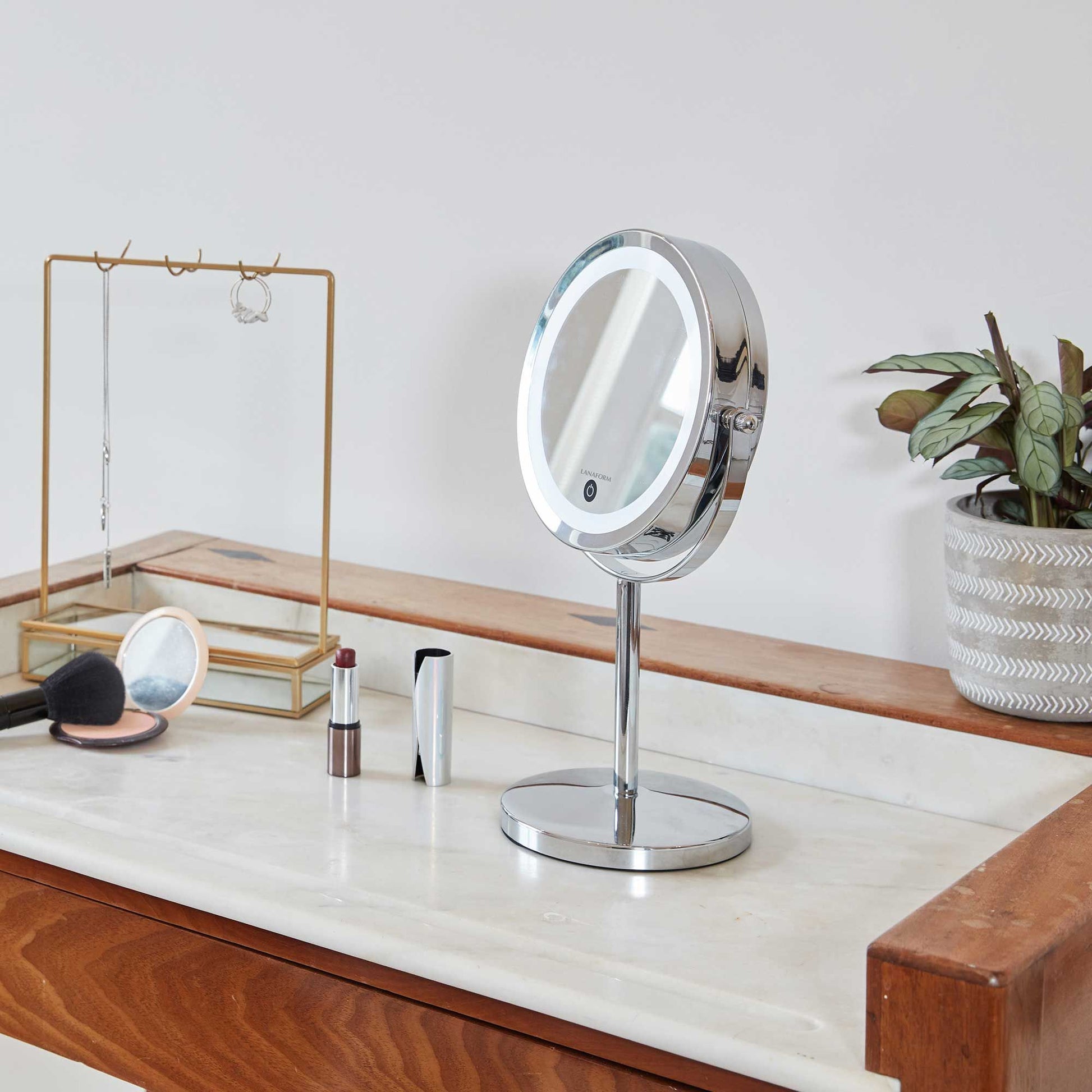 Lanaform Stand Mirror x10 – Fristående spegel med 10x förstoring – skönhet & personvård från Lanaform